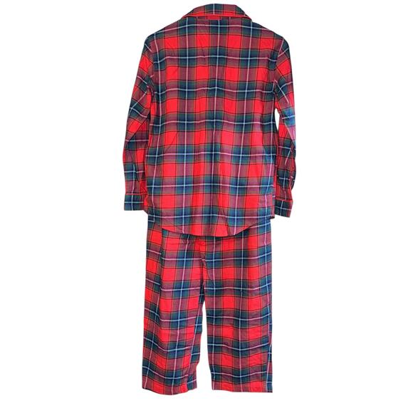 NWOT Lauren Ralph Lauren Embroidered Crest Plaid Pajama Set Small Christmas - Picture 4 of 8
